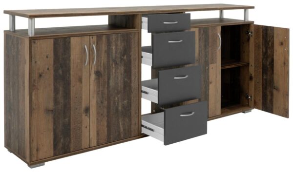 Sideboard Maximo Old Wood Nachbildung anthrazit B/H/T: ca. 208x94x38 cm – Bild 3