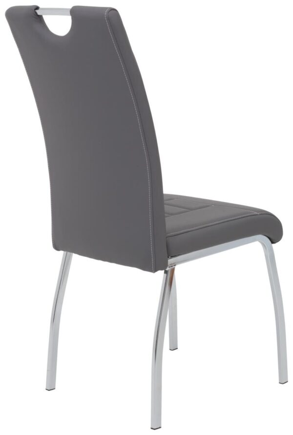 Stuhl Andrea 4er Set grau Kunstleder B/H/T: ca. 43x100x64 cm – Bild 4