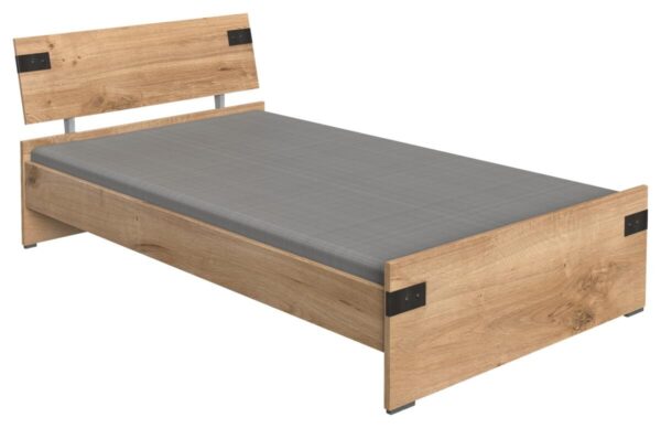 Bett Liverpool Eiche Plankeneiche Nachbildung Graphit B/T: ca. 120x200 cm Bett Liverpool Eiche Plankeneiche Nachbildung Graphit B/T: ca. 120x200 cm – Bild 2