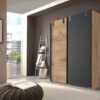 Schwebetürenschrank Liverpool Eiche Plankeneiche Nachbildung B/H/T: ca. 135x198x64 cm Schwebetürenschrank Liverpool Eiche Plankeneiche Nachbildung B/H/T: ca. 135x198x64 cm – Bild 2