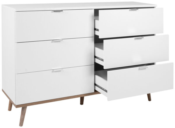 Kommode Göteborg weiß Eiche Sonoma Nachbildung B/H/T: ca. 120x87x40 cm – Bild 2
