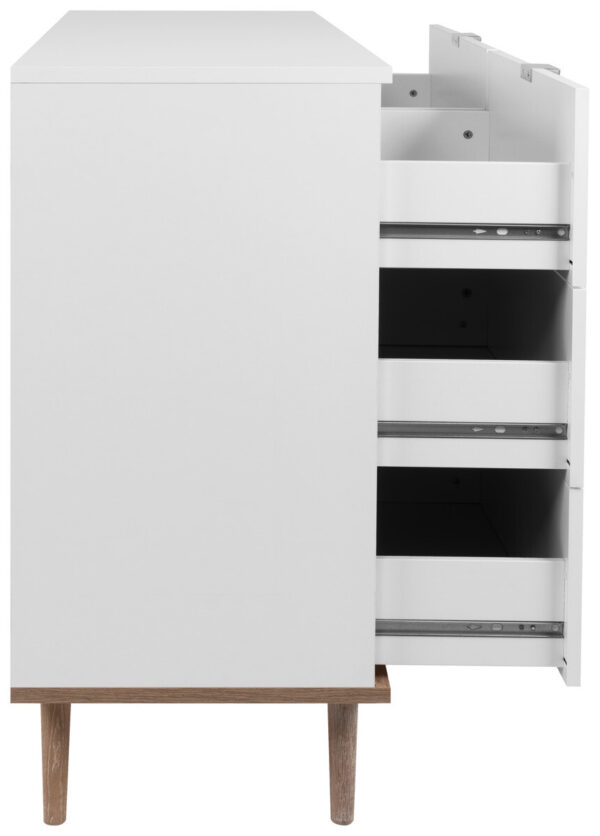 Kommode Göteborg weiß Eiche Sonoma Nachbildung B/H/T: ca. 120x87x40 cm – Bild 3