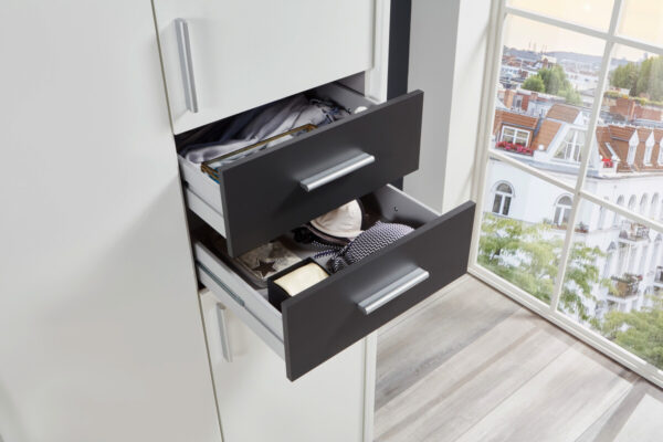 Kleiderschrank Vegas weiß Graphit B/H/T: ca. 270x208x58 cm – Bild 2