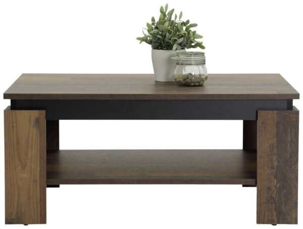 Couchtisch Tim II Old Wood schwarz Nachbildung B/H/T: ca. 90x41x60 cm Couchtisch Tim II Old Wood schwarz Nachbildung B/H/T: ca. 90x41x60 cm – Bild 2
