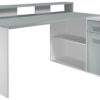 Schreibtisch Gamer hellgrau matt weiß matt B/H/T: ca. 160x92x115 cm – Bild 2