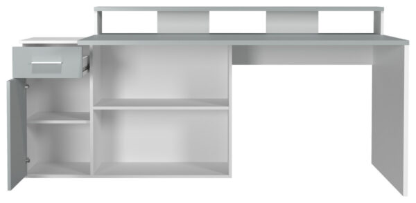 Schreibtisch Gamer hellgrau matt weiß matt B/H/T: ca. 160x92x115 cm – Bild 4