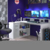 Schreibtisch Gamer hellgrau matt weiß matt B/H/T: ca. 160x92x115 cm – Bild 5