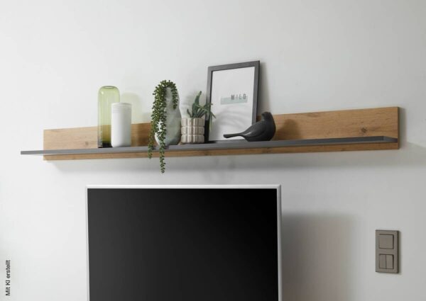 Wandboard City Eiche Wotan Nachbildung anthrazit B/H/T: ca. 170x15x20 cm – Bild 4