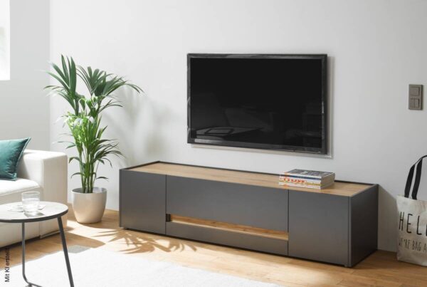 TV-Lowboard City Eiche Wotan Nachbildung anthrazit B/H/T: ca. 170x40x45 cm – Bild 4