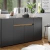 Sideboard City Eiche Wotan Nachbildung anthrazit B/H/T: ca. 170x84x40 cm – Bild 3