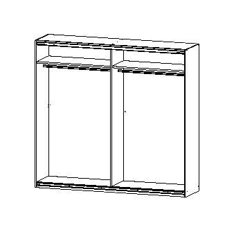 Schwebetürenschrank Quadra grau B/H/T: ca. 225x210x62 cm – Bild 2