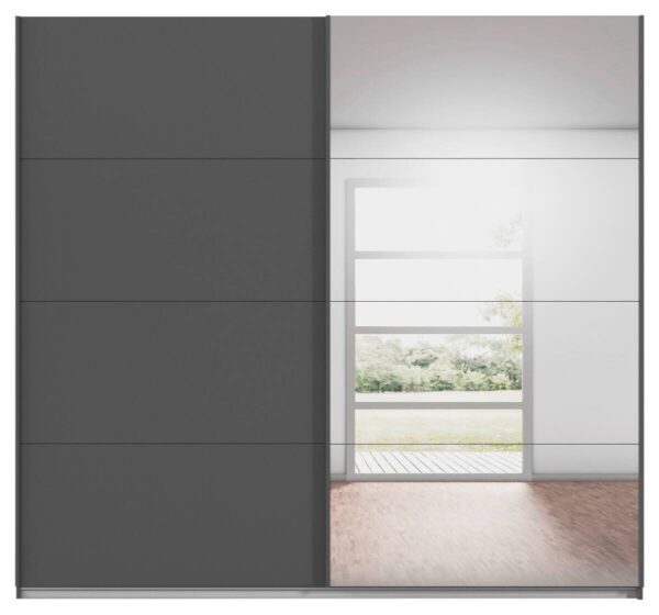 Schwebetürenschrank Quadra grau B/H/T: ca. 225x210x62 cm – Bild 3