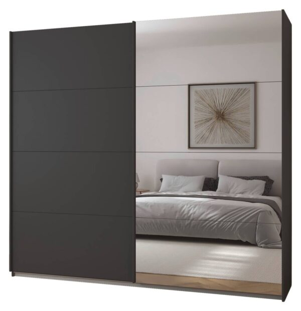 Schwebetürenschrank Quadra grau B/H/T: ca. 225x210x62 cm – Bild 5