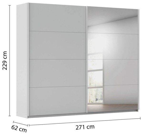 Schwebetürenschrank Quadra Seidengrau B/H/T: ca. 270x229x62 cm Schwebetürenschrank Quadra Seidengrau B/H/T: ca. 270x229x62 cm – Bild 5