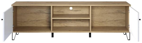 TV-Lowboard Touch Eiche Artisan Nachbildung weiß matt B/H/T: ca. 183x55x40 cm – Bild 2