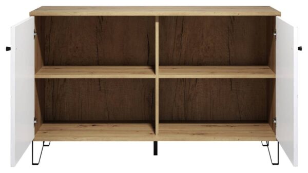 Kommode Touch Eiche Artisan Nachbildung weiß matt B/H/T: ca. 123x76x40 cm – Bild 2
