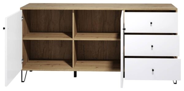 Sideboard Touch Eiche Artisan Nachbildung weiß matt B/H/T: ca. 183x76x40 cm – Bild 3