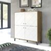 Highboard Touch Eiche Artisan Nachbildung weiß matt B/H/T: ca. 123x136x40 cm – Bild 4