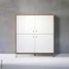 Highboard Touch Eiche Artisan Nachbildung weiß matt B/H/T: ca. 123x136x40 cm – Bild 5