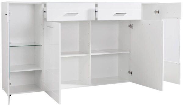 Highboard Atlanta weiß Hochglanz perlweiß Optik B/H/T: ca. 210x111x40 cm Highboard Atlanta weiß Hochglanz perlweiß Optik B/H/T: ca. 210x111x40 cm – Bild 2