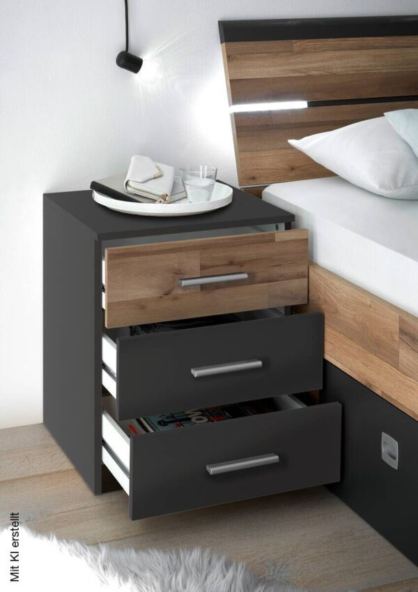 Nachtkonsole Mars Graphit B/H/T: ca. 48x56x41 cm Nachtkonsole Mars Graphit B/H/T: ca. 48x56x41 cm – Bild 2