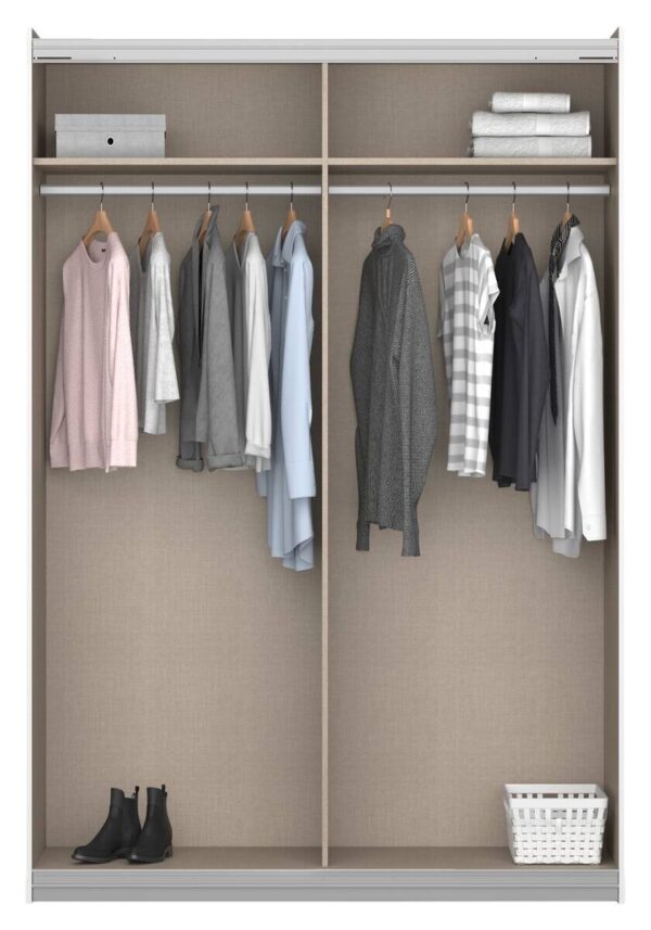 Schwebetürenschrank Quadra Eiche Artisan grau B/H/T: ca. 136x210x57 cm – Bild 2