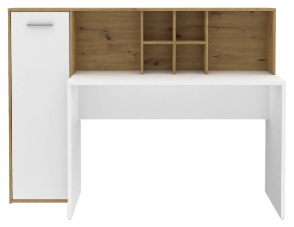 Schreibtisch weiß Eiche Artisan Nachbildung B/H/T: ca. 158x116x66 cm – Bild 2