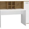 Schreibtisch weiß Eiche Artisan Nachbildung B/H/T: ca. 158x116x66 cm – Bild 3
