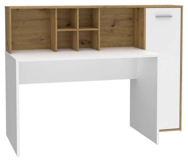 Schreibtisch weiß Eiche Artisan Nachbildung B/H/T: ca. 158x116x66 cm – Bild 3