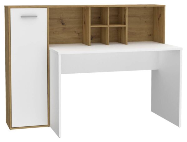 Schreibtisch weiß Eiche Artisan Nachbildung B/H/T: ca. 158x116x66 cm – Bild 4