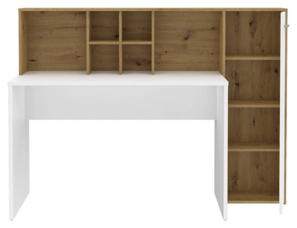 Schreibtisch weiß Eiche Artisan Nachbildung B/H/T: ca. 158x116x66 cm – Bild 5