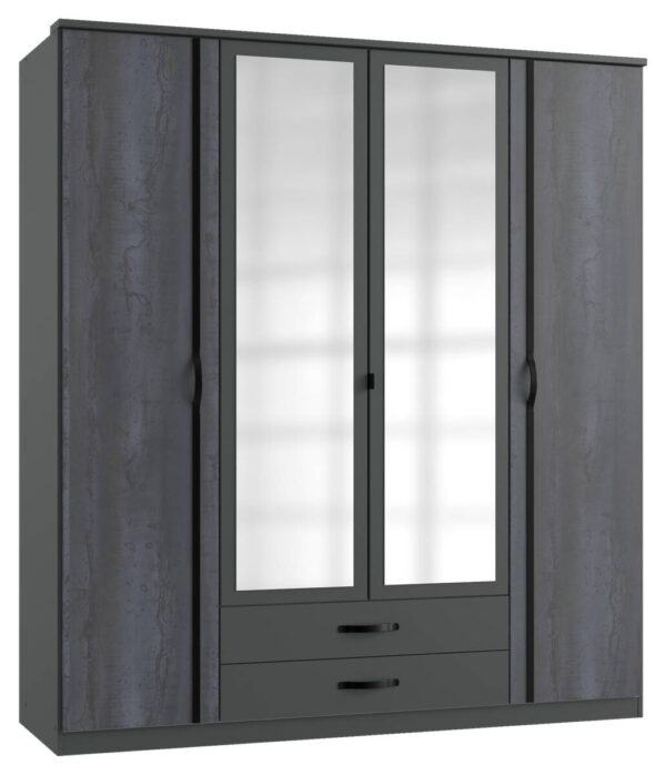 Kleiderschrank Duo2 Digi-Steel Optik Graphit B/H/T: ca. 179x199x58 cm – Bild 2