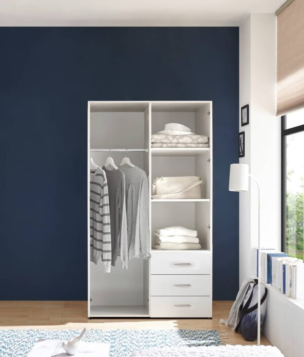 Kleiderschrank Harry weiß B/H/T: ca. 100x177x50 cm – Bild 4