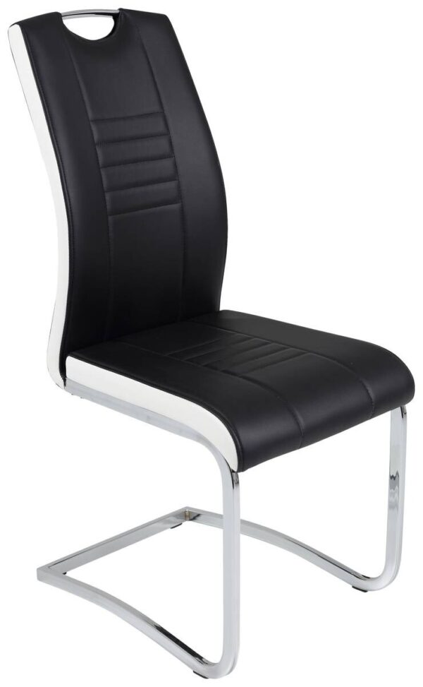 Schwingstuhl Tabea 2er Set schwarz weiß Kunstleder Kunstleder B/H/T: ca. 43x99x61 cm – Bild 3