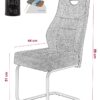 Schwingstuhl Linda 2er Set anthrazit Vintage Microfaser B/H/T: ca. 47x99x61 cm – Bild 2