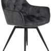 Stuhl Florentina 2er Set anthrazit Vintage Samtoptik B/H/T: ca. 49x84x63 cm Stuhl Florentina 2er Set anthrazit Vintage Samtoptik B/H/T: ca. 49x84x63 cm – Bild 3