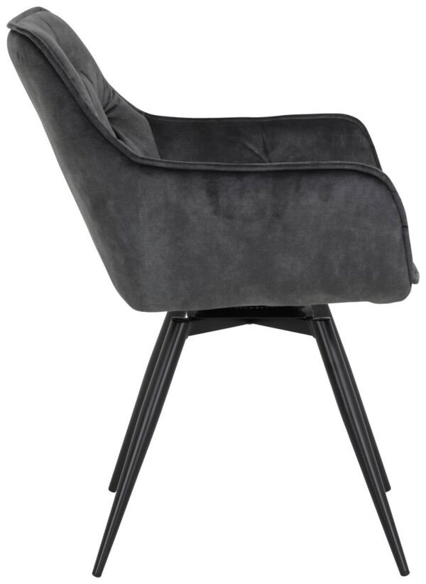 Stuhl Florentina 2er Set anthrazit Vintage Samtoptik B/H/T: ca. 49x84x63 cm Stuhl Florentina 2er Set anthrazit Vintage Samtoptik B/H/T: ca. 49x84x63 cm – Bild 4