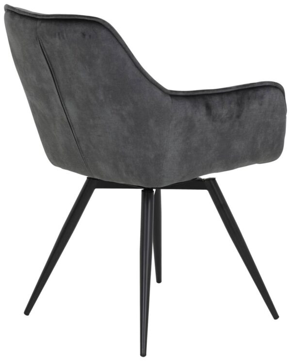 Stuhl Florentina 2er Set anthrazit Vintage Samtoptik B/H/T: ca. 49x84x63 cm Stuhl Florentina 2er Set anthrazit Vintage Samtoptik B/H/T: ca. 49x84x63 cm – Bild 5