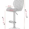 Barhocker Laila 2er Set grau Vintage Samtoptik B/H/T: ca. 42x117x51 cm – Bild 2