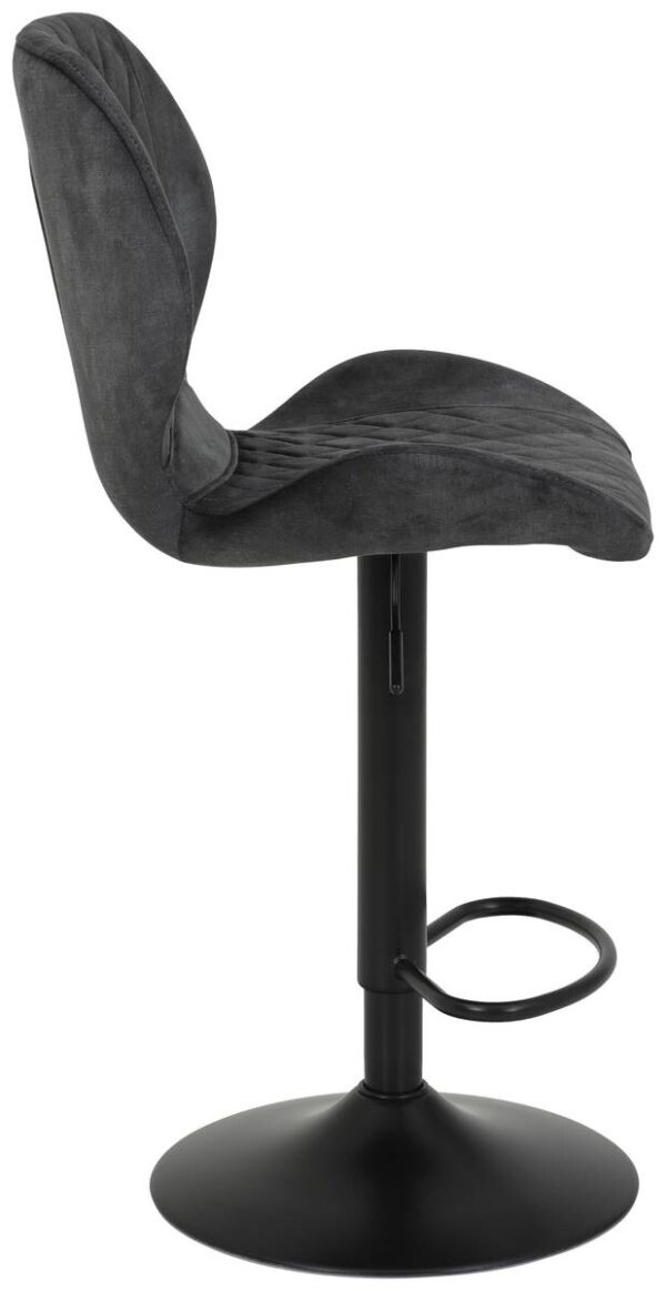Barhocker Laila 2er Set anthrazit Vintage Microfaser B/H/T: ca. 42x117x51 cm – Bild 5