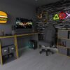 Gaming-Schreibtisch anthrazit orange B/H/T: ca. 117x93x50 cm – Bild 3