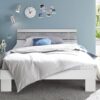 Futonbett Lyon weiß Beton Optik Liegefläche B/L: ca. 140x200 cm – Bild 2