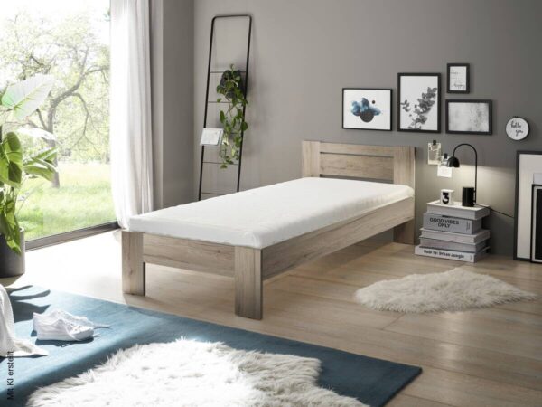 Futonbett Cannes Eiche San-Remo Nachbildung Liegefläche B/L: ca. 90x200 cm – Bild 4