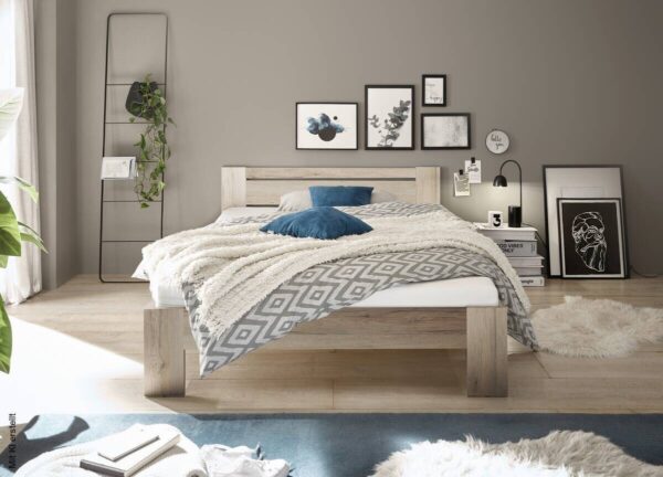 Futonbett Cannes Eiche San-Remo Nachbildung Liegefläche B/L: ca. 140x200 cm – Bild 2