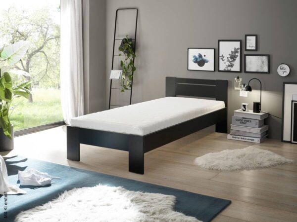 Futonbett Cannes schwarz Liegefläche B/L: ca. 90x200 cm – Bild 4