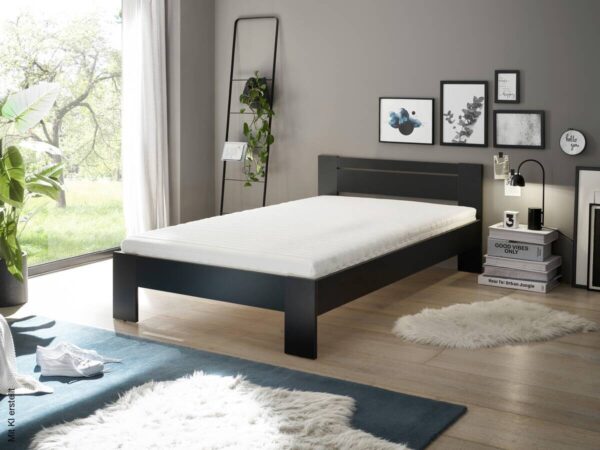 Futonbett Cannes schwarz Liegefläche B/L: ca. 120x200 cm – Bild 3
