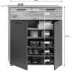 Schuhkommode Mason Nox Oak Nachbildung dunkelgrau B/H/T: ca. 90x104x37 cm – Bild 2