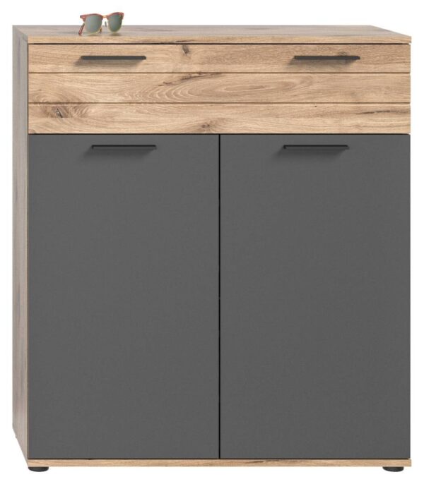 Schuhkommode Mason Nox Oak Nachbildung dunkelgrau B/H/T: ca. 90x104x37 cm – Bild 3