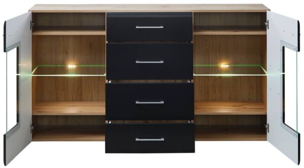 Sideboard Sonate Eiche Nachbildung schwarz matt B/H/T: ca. 170x93x40 cm – Bild 3