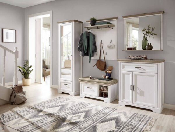 Sitzbank Jasmin Pinie Nachbildung Eiche Artisan Nachbildung B/H/T: ca. 93x49x41 cm – Bild 2